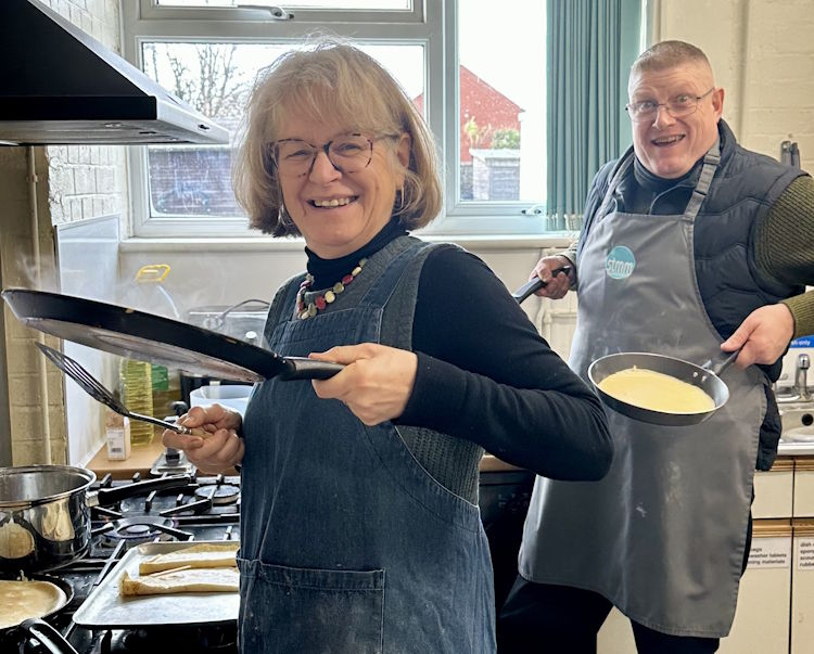 gorleston volunteers cooking pancake