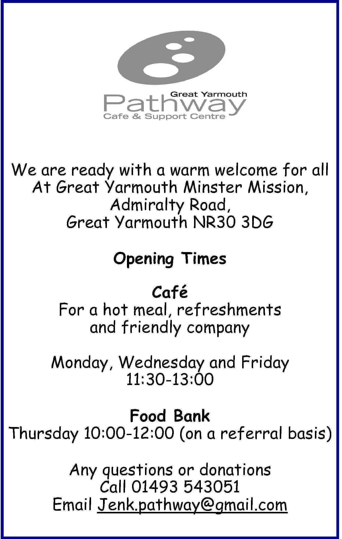 Network Yarmouth Great Yarmouth Pathway Opening Times