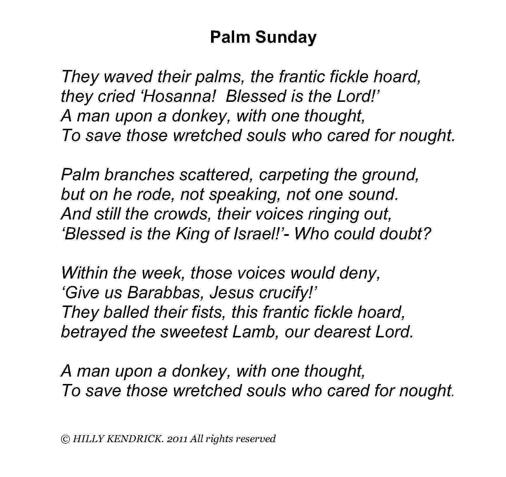 PALM SUNDAY hilly kendrick