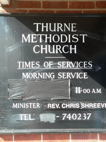 THURNE METHODIST SIGN